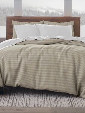 Neutral Stripe Duvet Cover Set - Beige